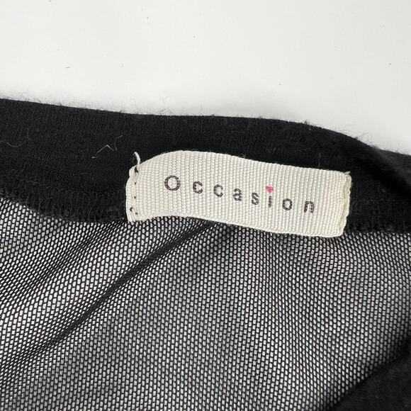 Occasion Sheer Top Bejeweled Graphic Woman Small Sheer Black Mesh Portrait Glam - Picture 9 of 9